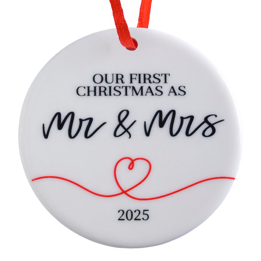 Our First Christmas as Mr and Mrs 2025 Ornament 3 Inch