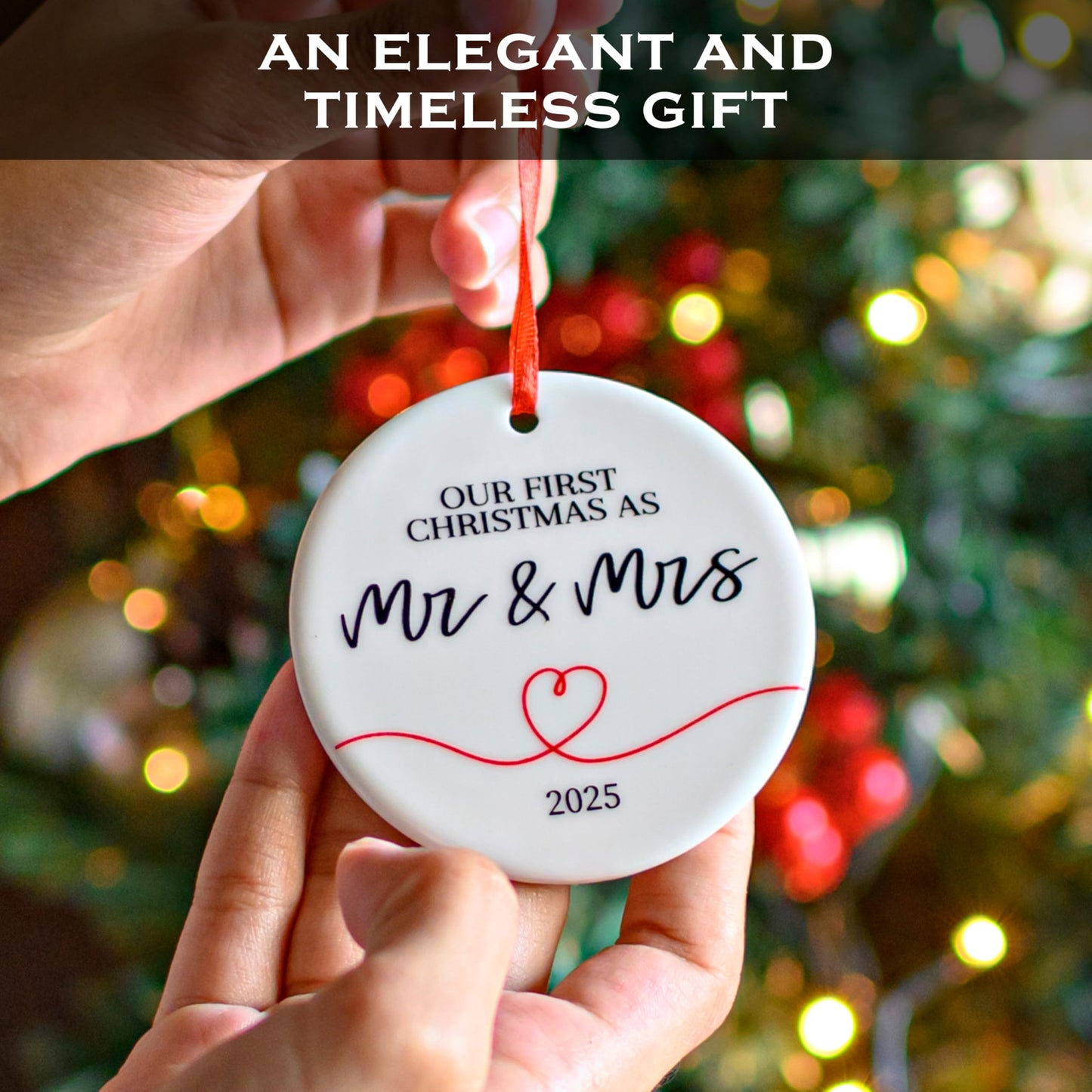 Our First Christmas as Mr and Mrs 2025 Ornament 3 Inch