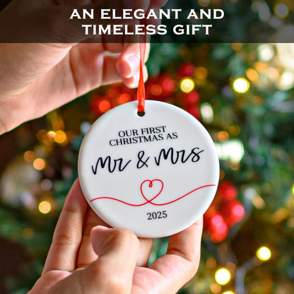 Our First Christmas as Mr and Mrs 2025 Ornament 3 Inch