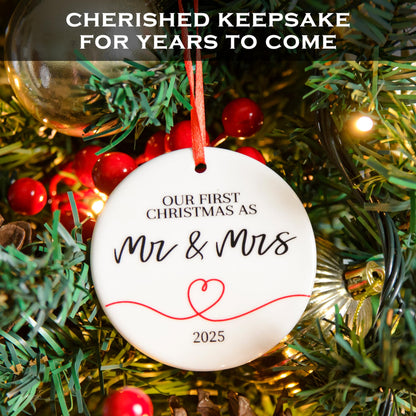 Our First Christmas as Mr and Mrs 2025 Ornament 3 Inch