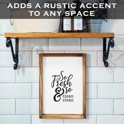 So Fresh And So Clean Clean Sign - Funny Farmhouse Bathroom Decor Sign 11x16