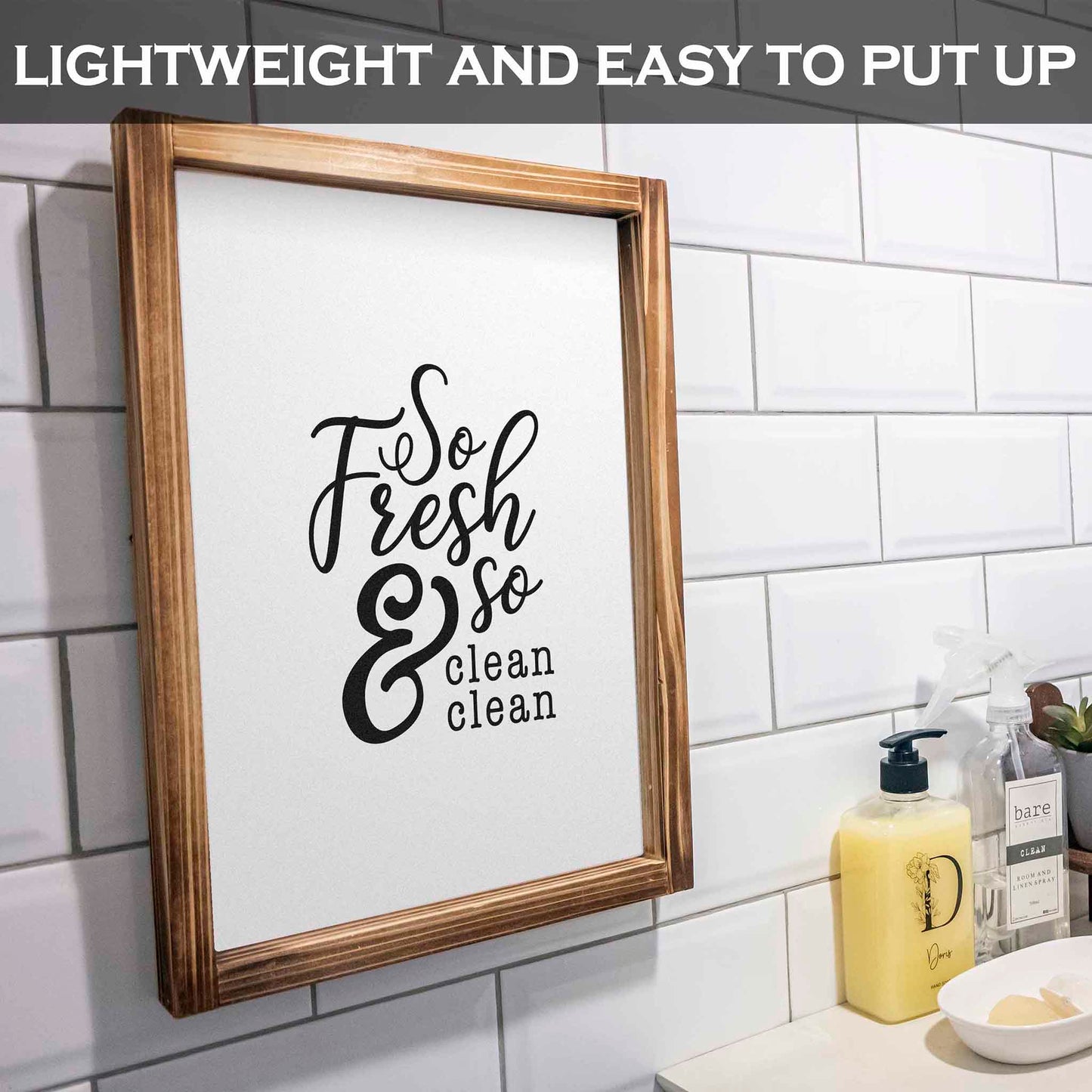 So Fresh And So Clean Clean Sign - Funny Farmhouse Bathroom Decor Sign 11x16