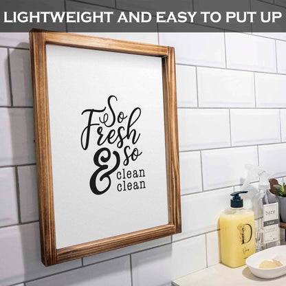 So Fresh And So Clean Clean Sign - Funny Farmhouse Bathroom Decor Sign 11x16