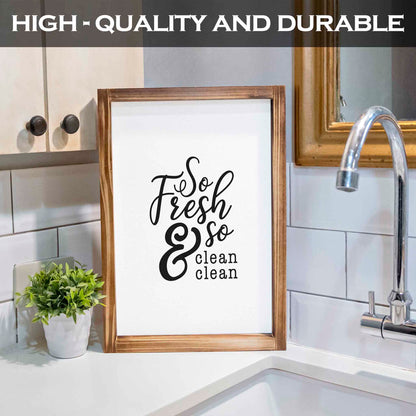 So Fresh And So Clean Clean Sign - Funny Farmhouse Bathroom Decor Sign 11x16