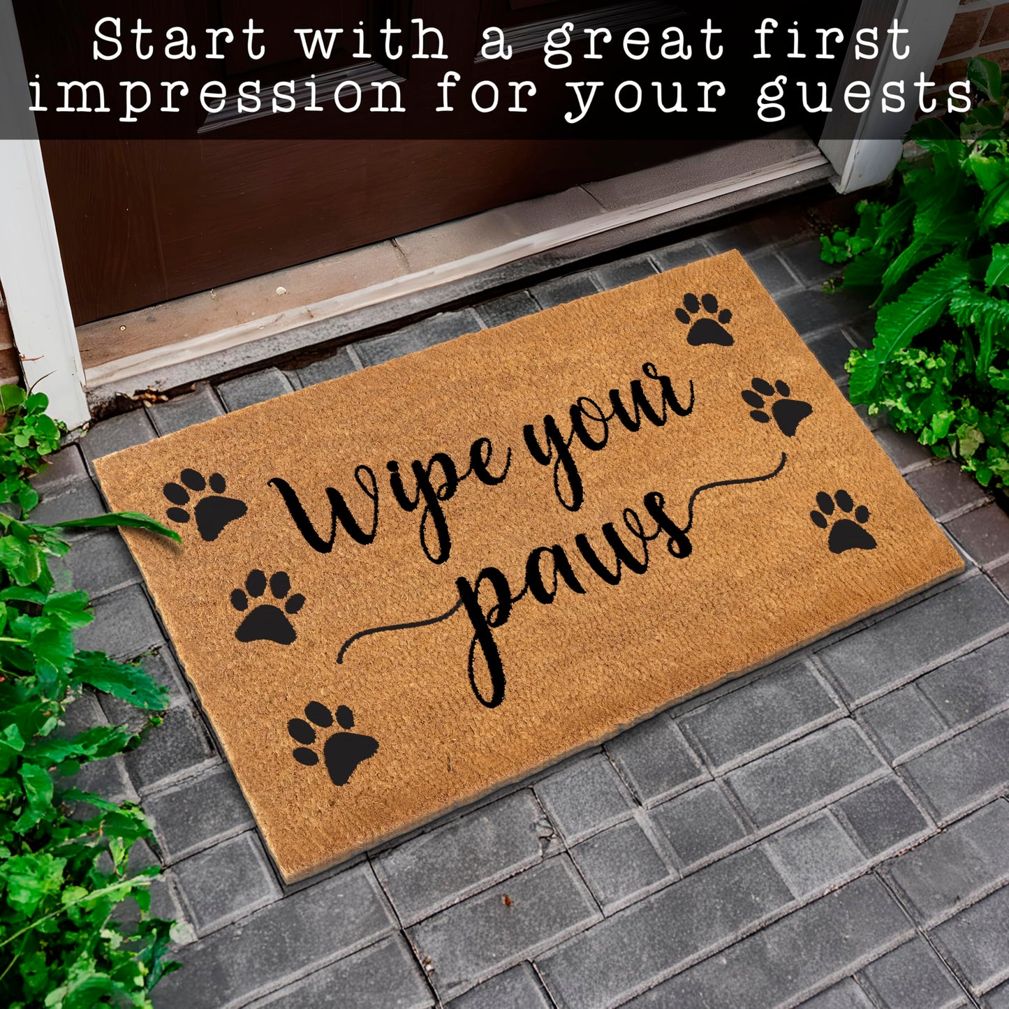 Coir Mat Wipe Your Paws 30"x17"