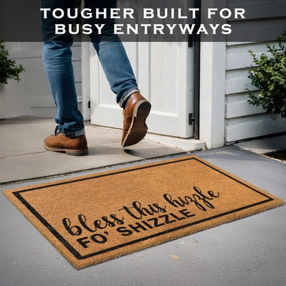 Bless This Hizzle Fo Shizzle Coir Door Mat 30x17 Inch
