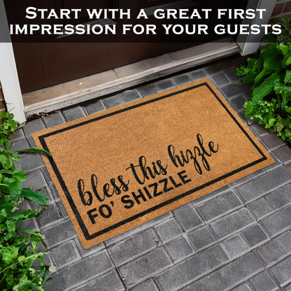 Bless This Hizzle Fo Shizzle Coir Door Mat 30x17 Inch