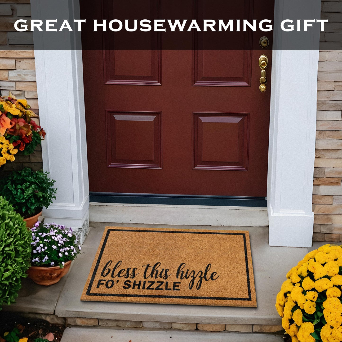 Bless This Hizzle Fo Shizzle Coir Door Mat 30x17 Inch
