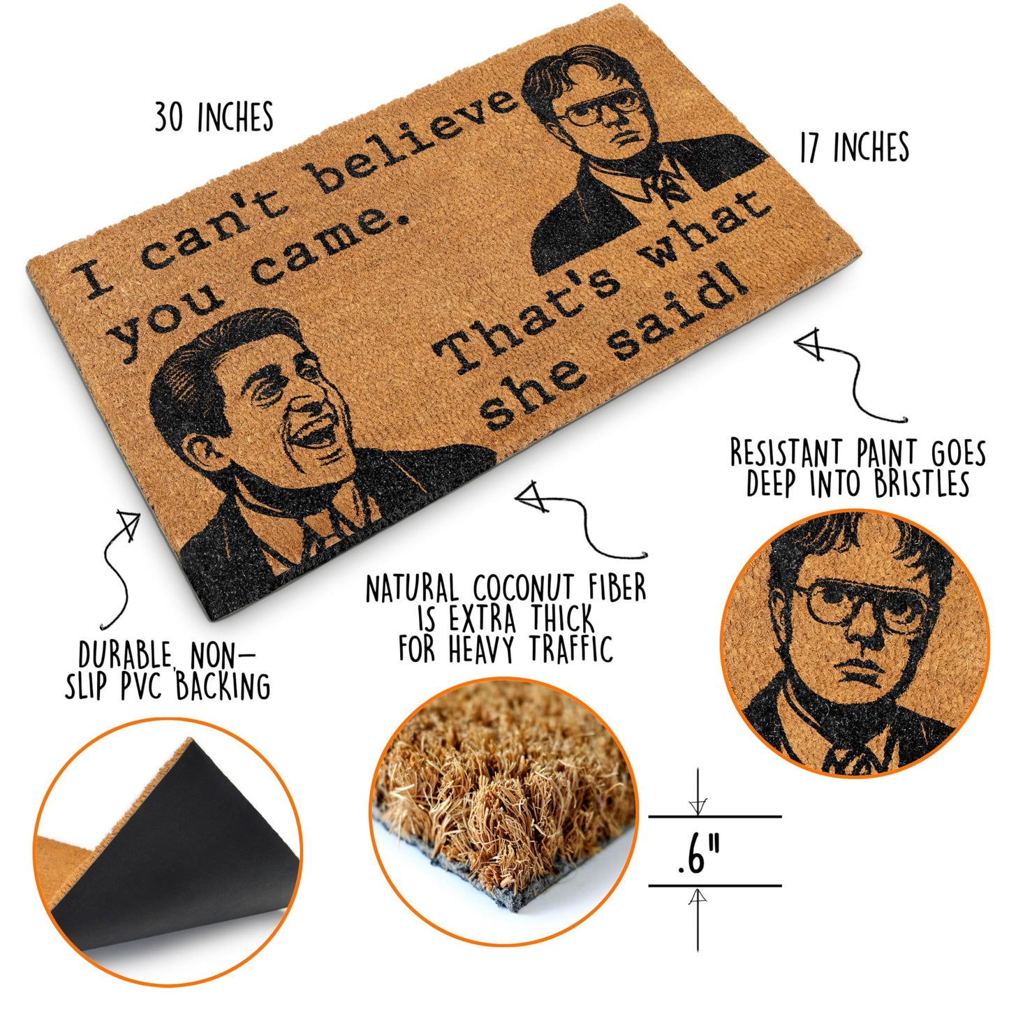 Can't Believe You Came, That's What She Said Door Mat 30x17 Inch