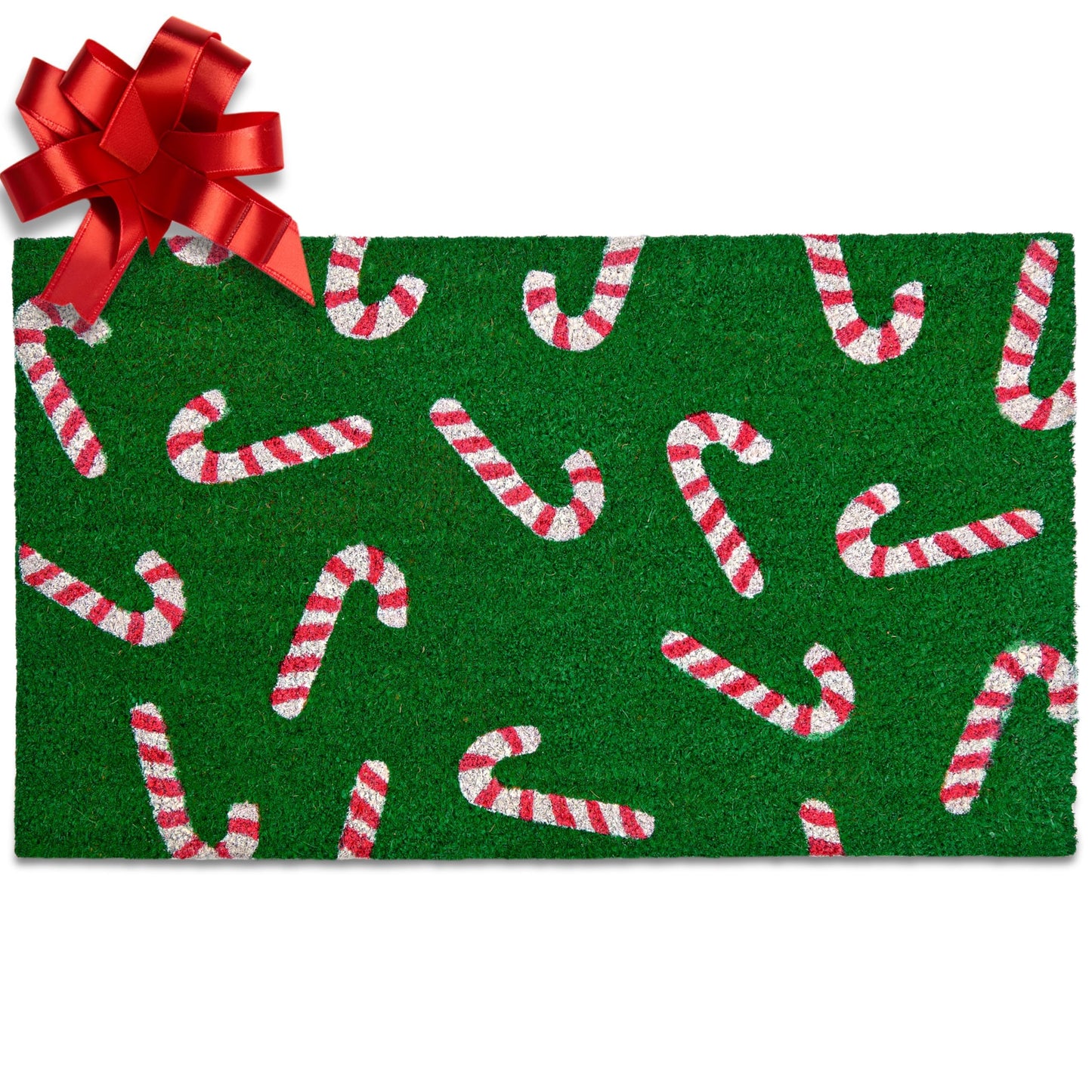 Candy Cane Door Mat 30x17 Inch