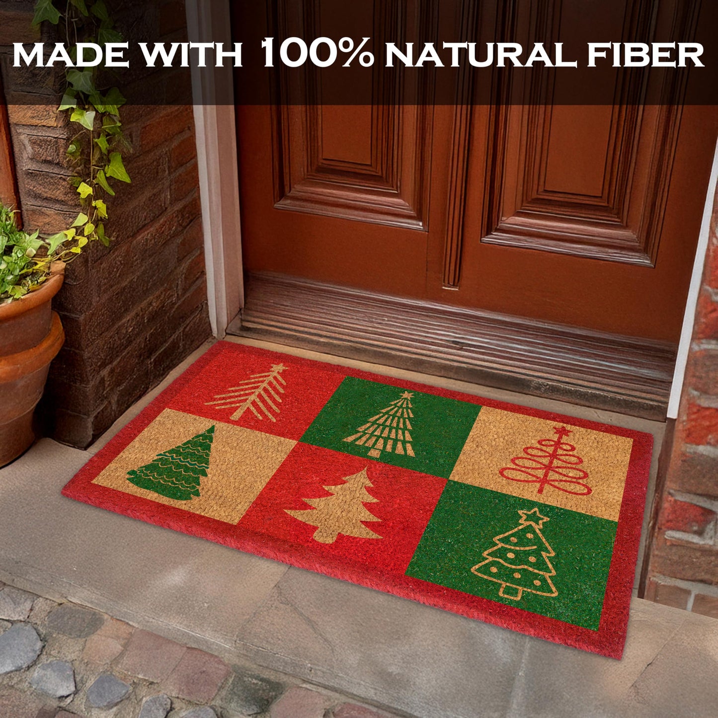 Christmas Tree Doormat 30x17 Inch
