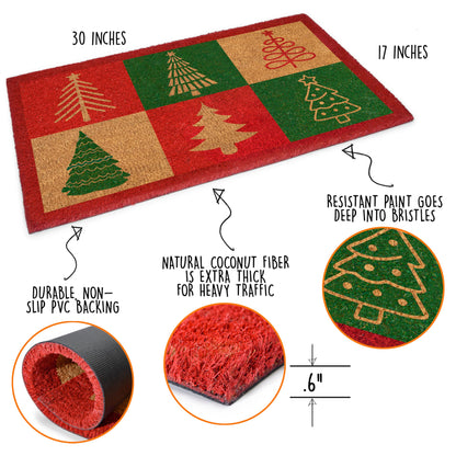 Christmas Tree Doormat 30x17 Inch