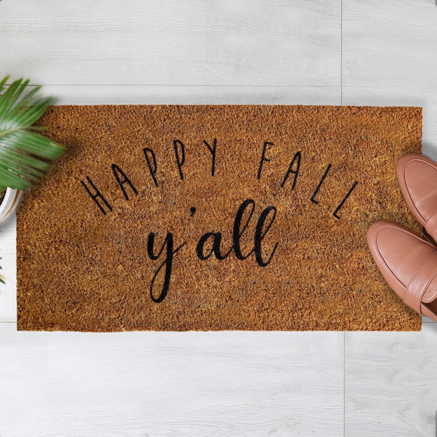 Coir Mat Happy Fall Y'all Doormat 30"x17"