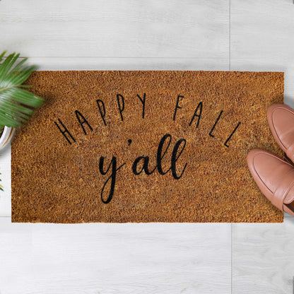 Coir Mat Happy Fall Y'all Doormat 30"x17"