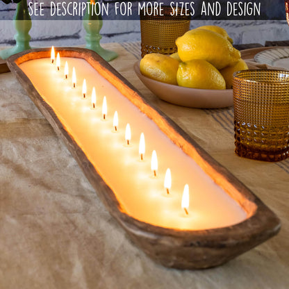 Wooden Dough Bowl Candle 30-inch Length