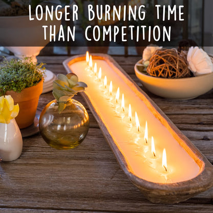 Wooden Dough Bowl Candle 30-inch Length
