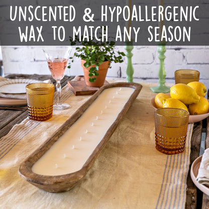 Wooden Dough Bowl Candle 30-inch Length