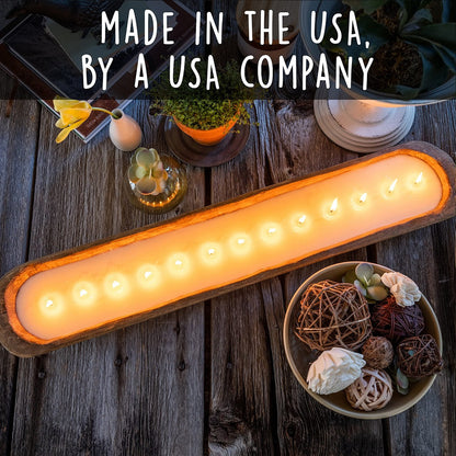 Wooden Dough Bowl Candle 30-inch Length