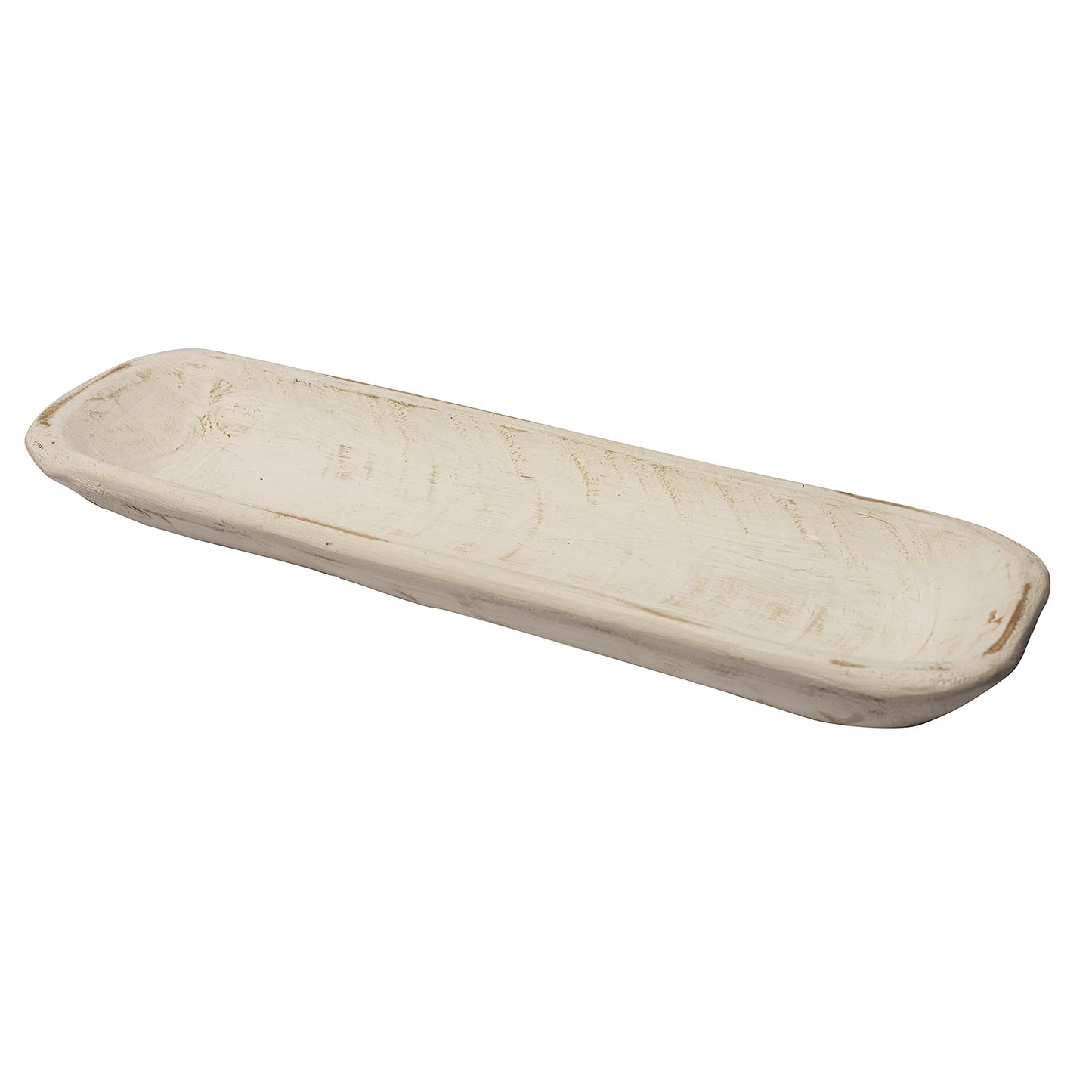 Wooden Decorative Dough Bowl (Heart or Elongated) (White or Brown)