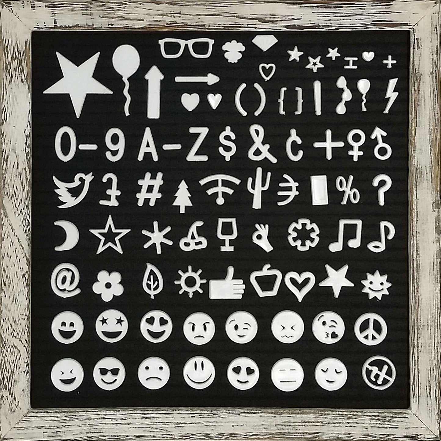 Black 10x10 Farmhouse Shabby Chic Rustic Letter Board