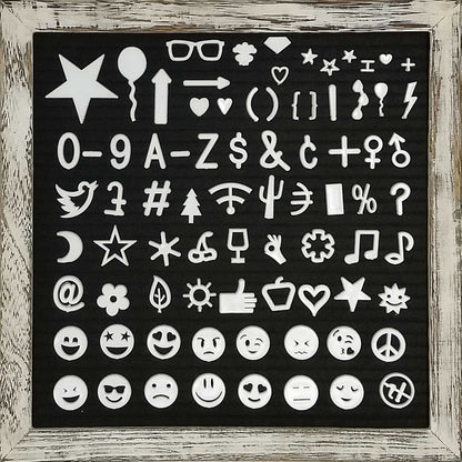 Black 10x10 Farmhouse Shabby Chic Rustic Letter Board