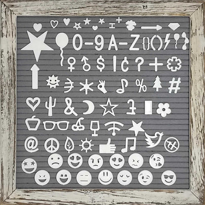 Grey 10x10 Farmhouse Shabby Chic Rustic Letter Board