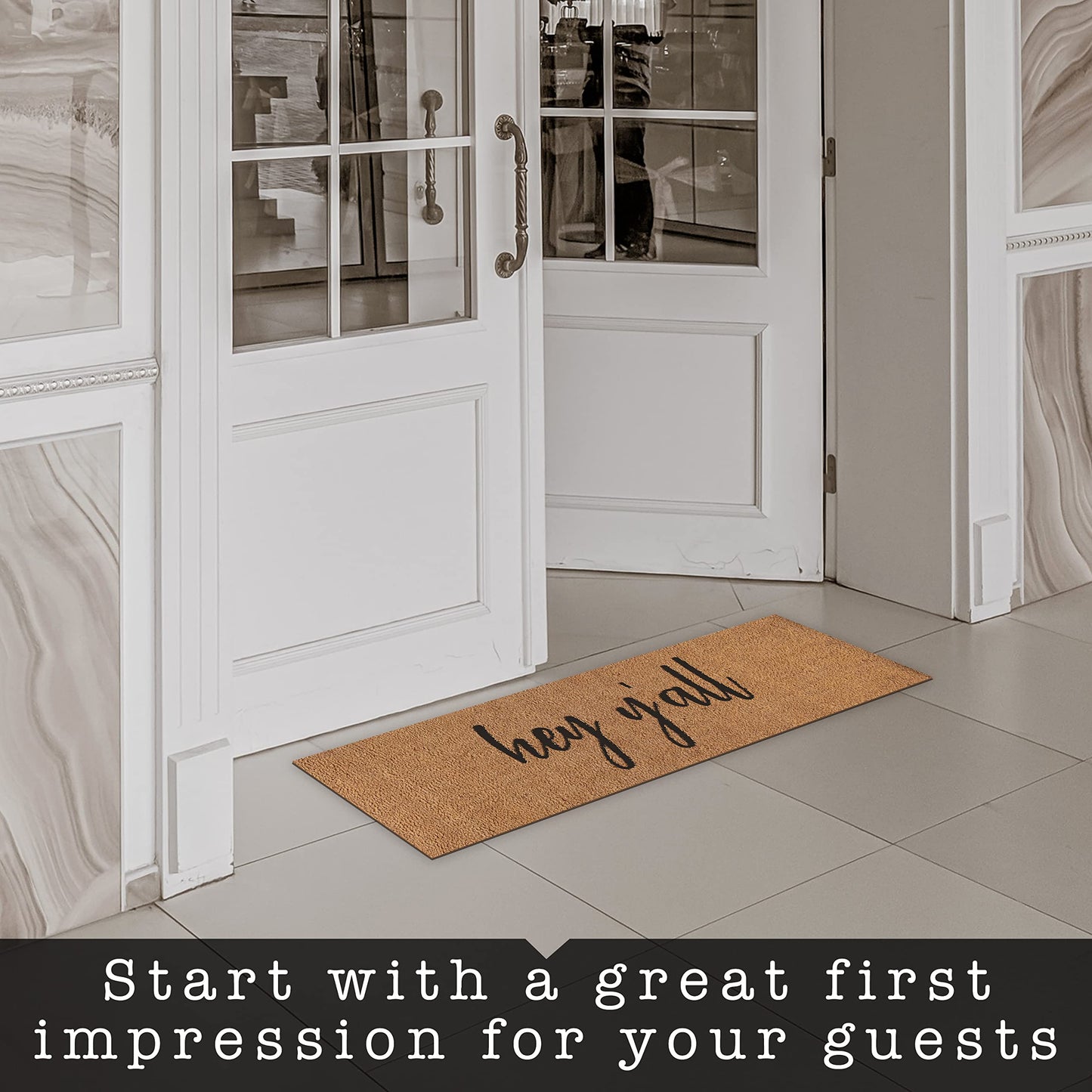 Hey Y'all and Hello There Coir Doormat Outdoor Rug