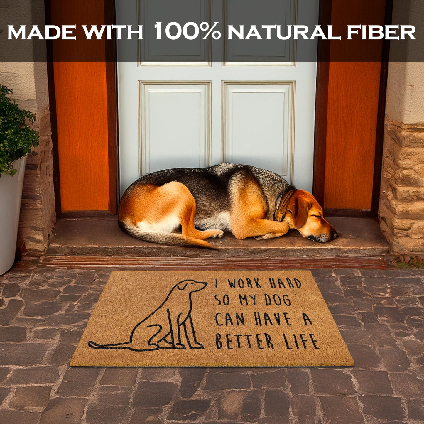 I Work Hard So My Dog Can Have A Better Life Door Mat 30x17 Inch