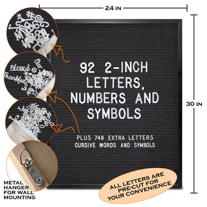 Large Felt Letter or Menu Board in 24x30 or 32x40-inch Sizes