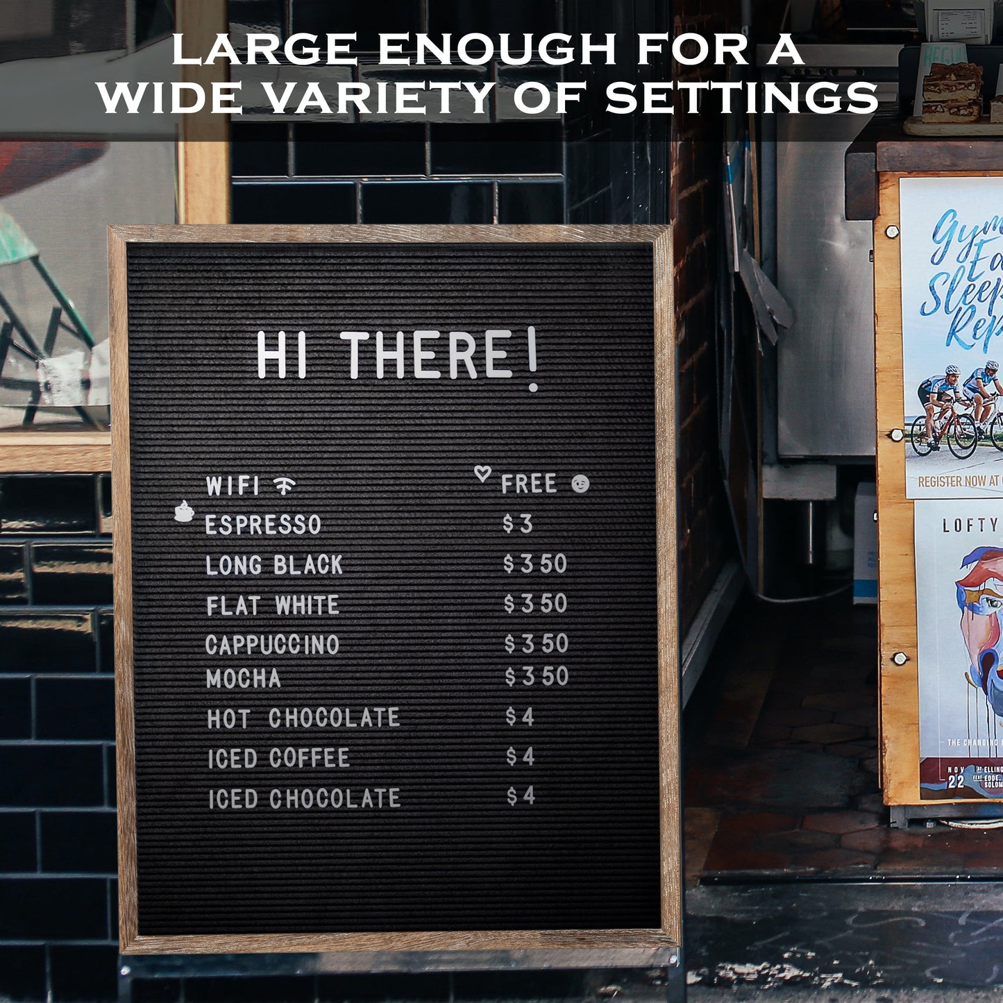 Large Felt Letter or Menu Board in 24x30 or 32x40-inch Sizes