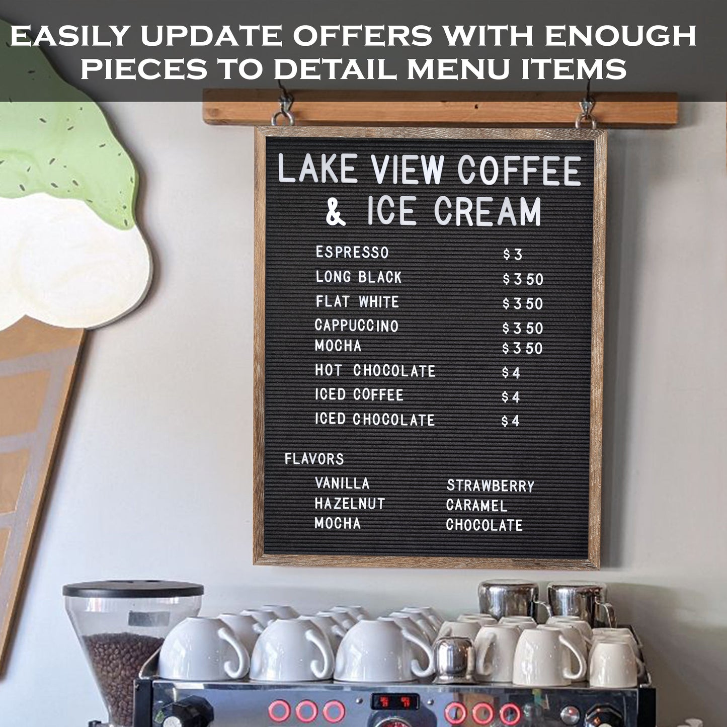 Large Felt Letter or Menu Board in 24x30 or 32x40-inch Sizes