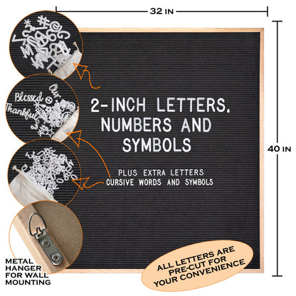 Large Felt Letter or Menu Board in 24x30 or 32x40-inch Sizes