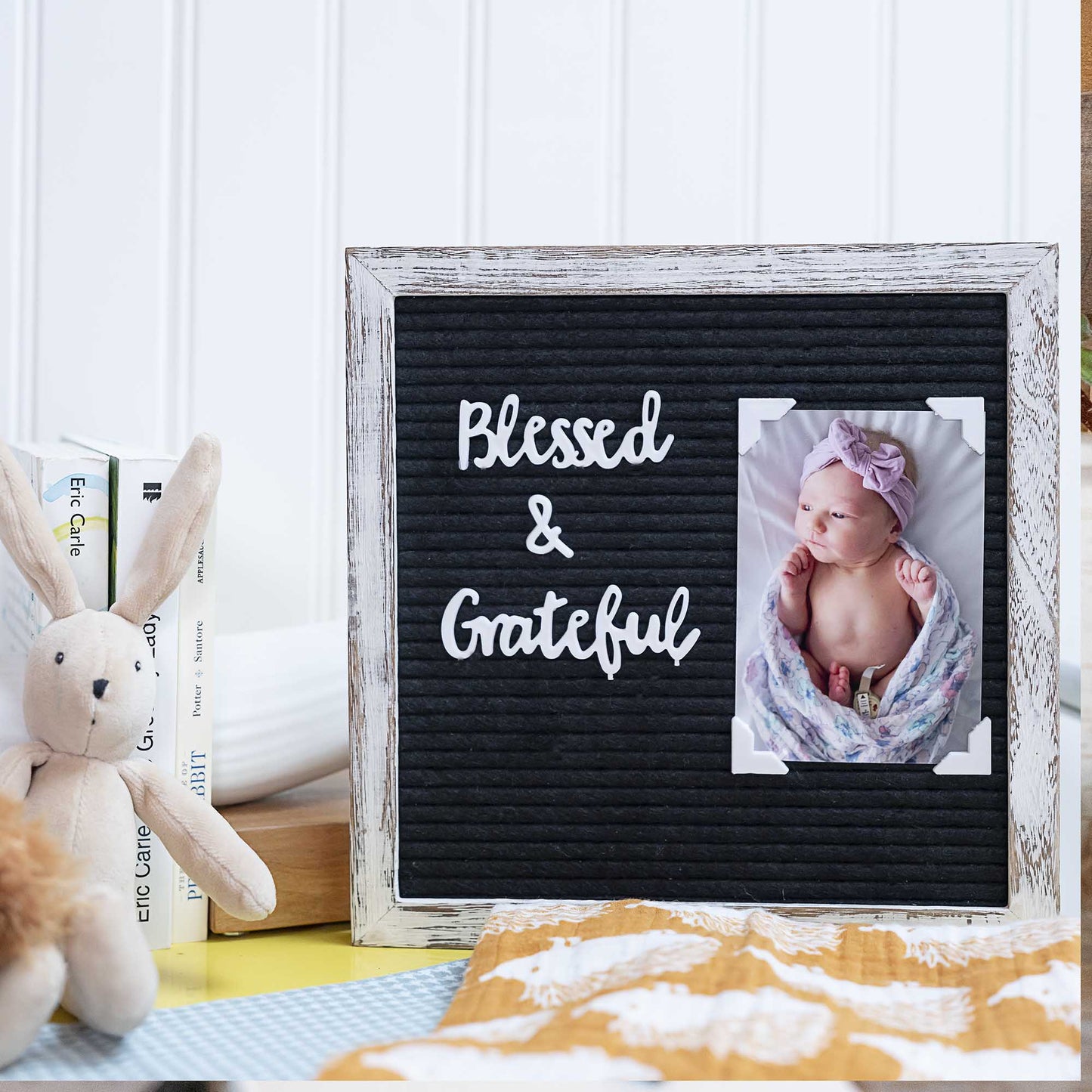 Black 10x10 Farmhouse Shabby Chic Rustic Letter Board