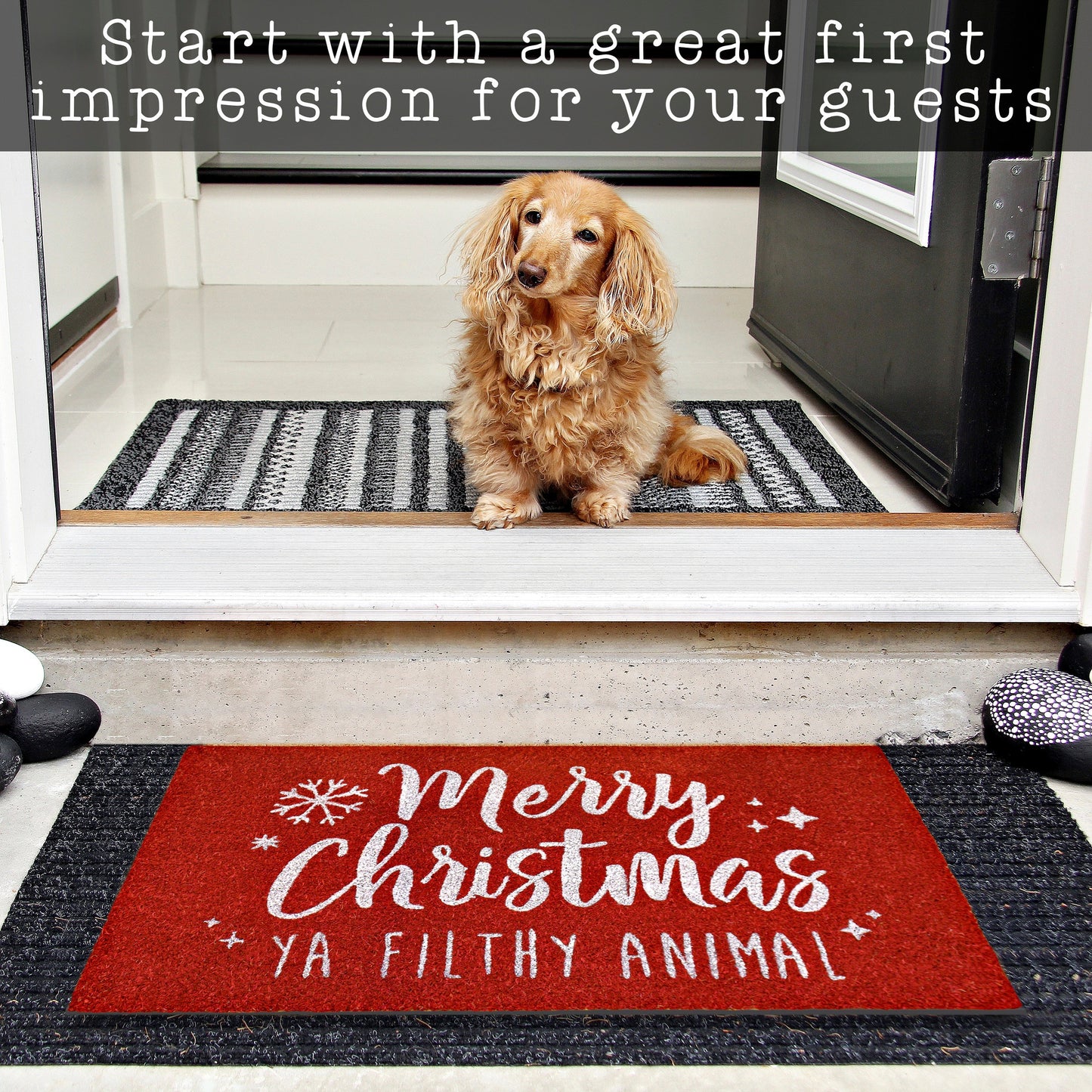 Merry Christmas Filthy Animal Doormat 30x17 Inch