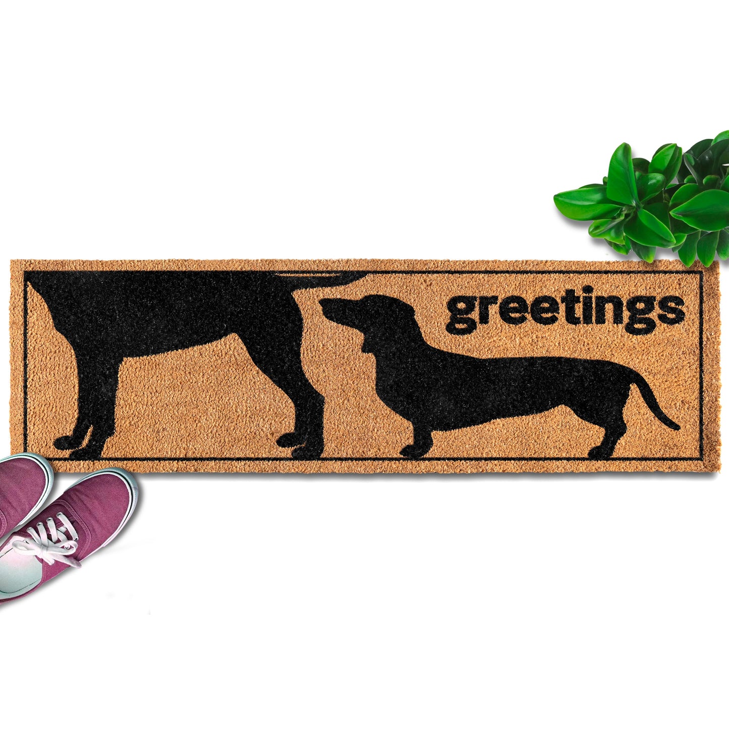 Dog Greetings Coir Doormat Outdoor 30"x17" or 50"x15"