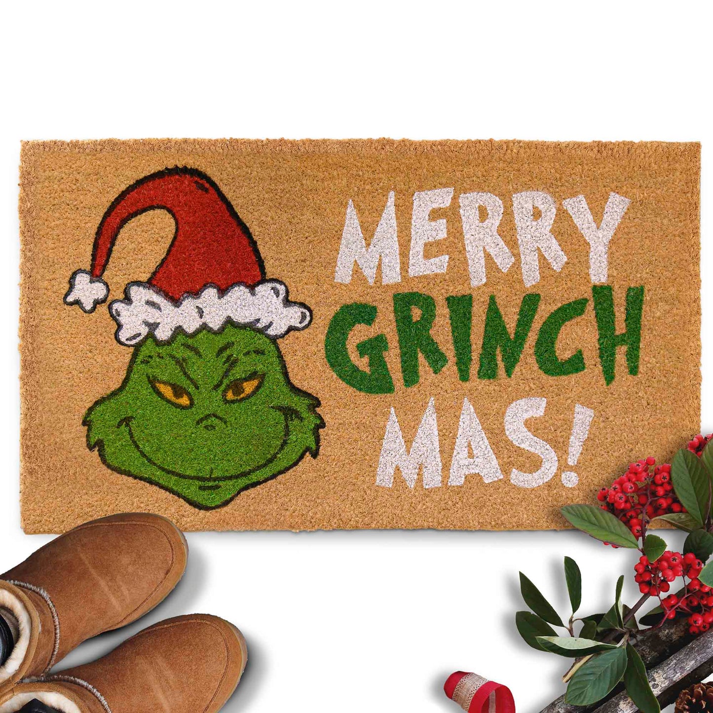 Merry Grinch Mas Doormat 30x17 Inch