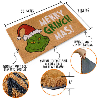 Merry Grinch Mas Doormat 30x17 Inch