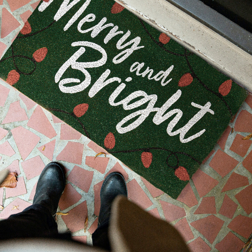 Coir Welcome Mat - Merry And Bright 30x17 Inch