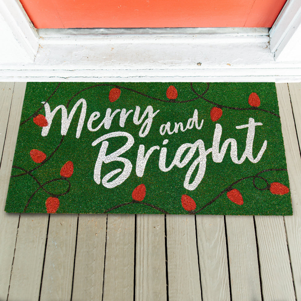 Coir Welcome Mat - Merry And Bright 30x17 Inch