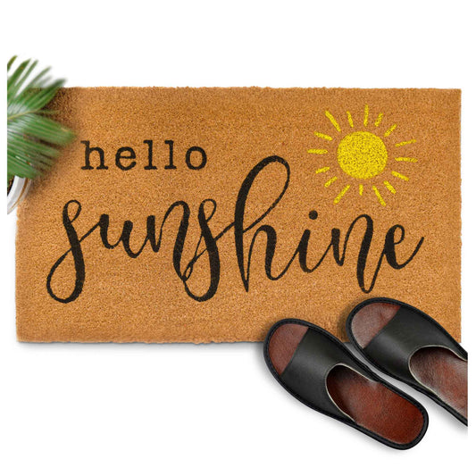 Hello Sunshine Coir Doormat Outdoor 30x17 Inch