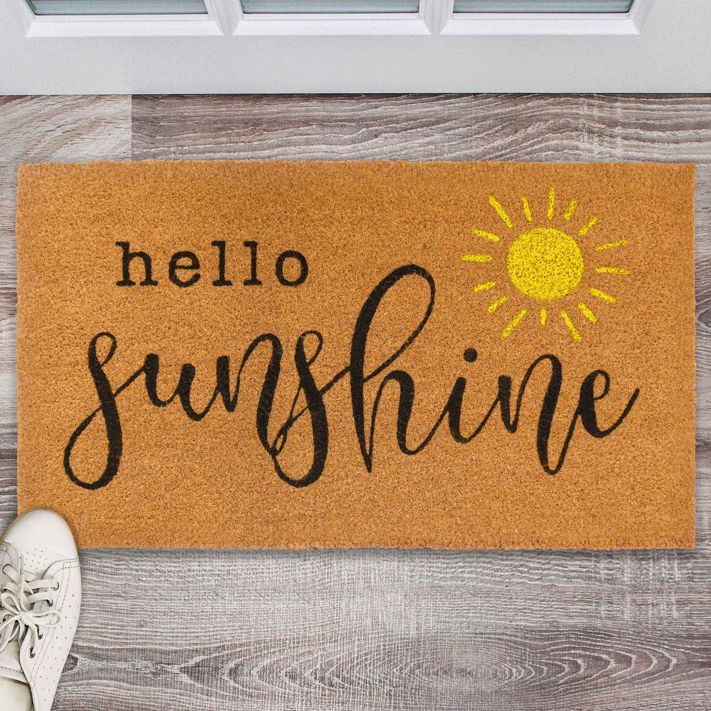 Hello Sunshine Coir Doormat Outdoor 30x17 Inch