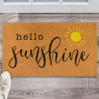 Hello Sunshine Coir Doormat Outdoor 30x17 Inch