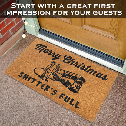 Merry Christmas Shitter's Full Door Mat 30x17 Inch