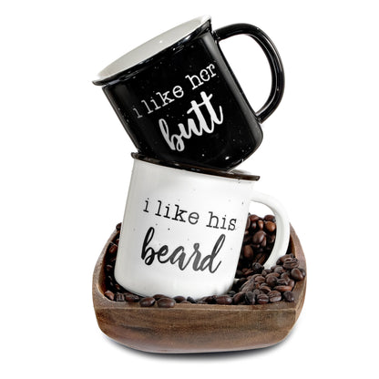 I like his beard / I like her butt Mug Set of 2