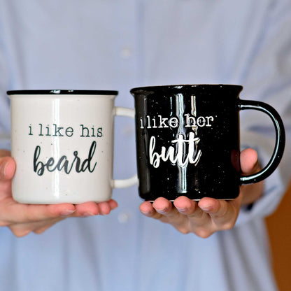 I like his beard / I like her butt Mug Set of 2