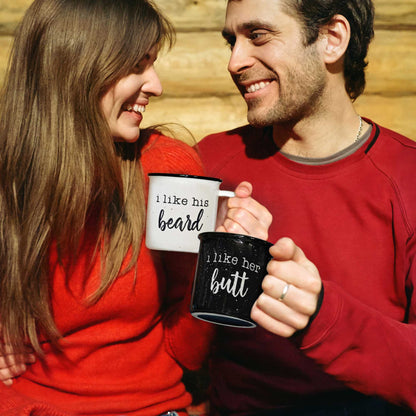 I like his beard / I like her butt Mug Set of 2