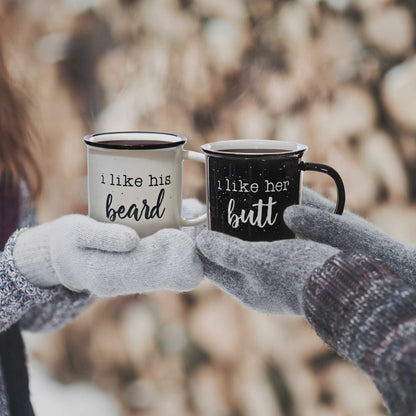 I like his beard / I like her butt Mug Set of 2