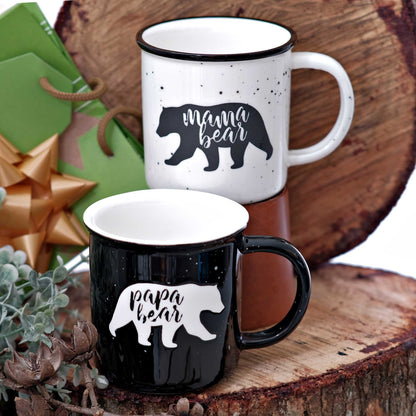 Mama bear / papa bear mug set of 2