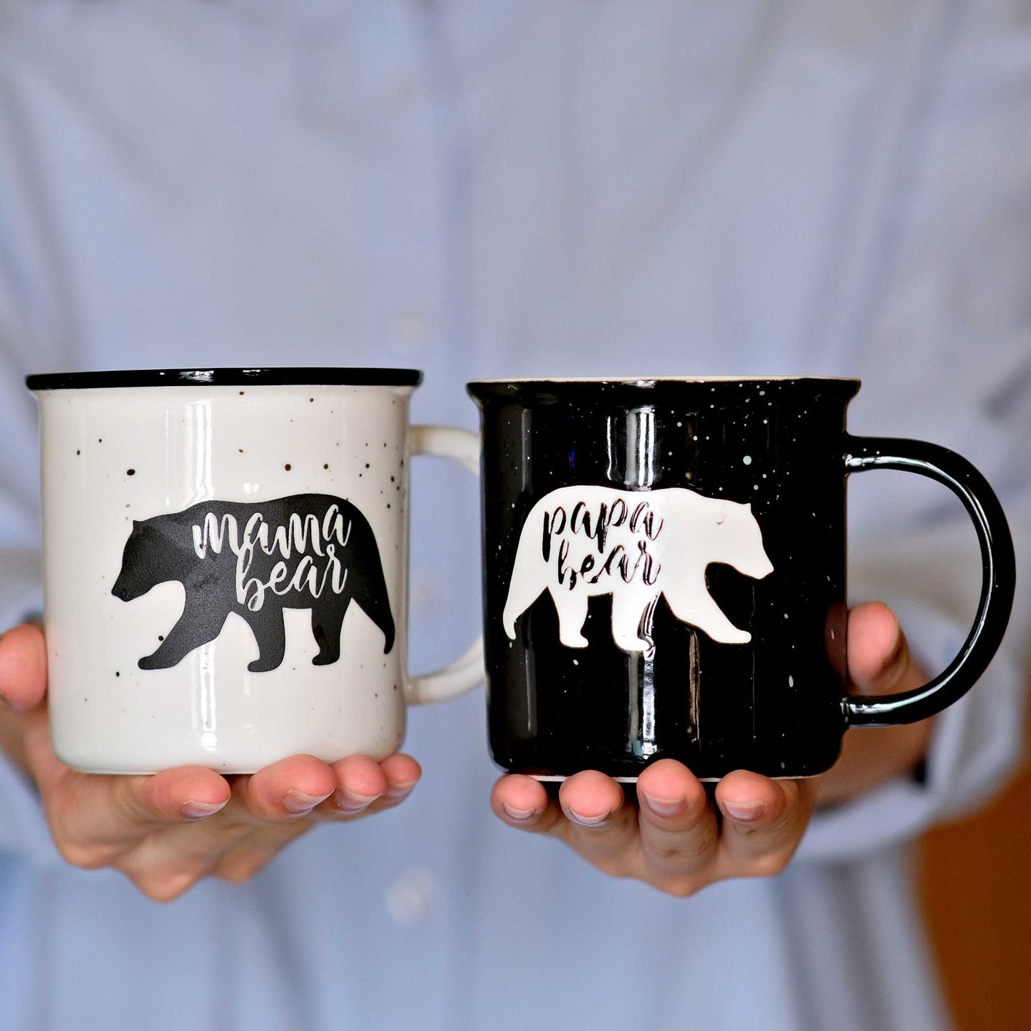 Mama bear / papa bear mug set of 2