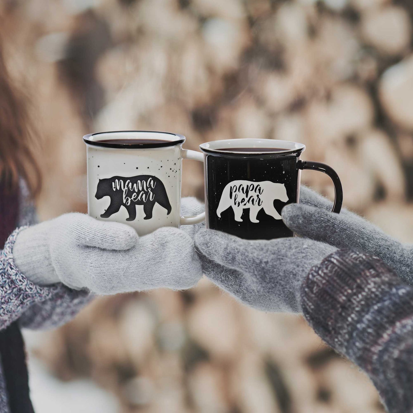 Mama bear / papa bear mug set of 2